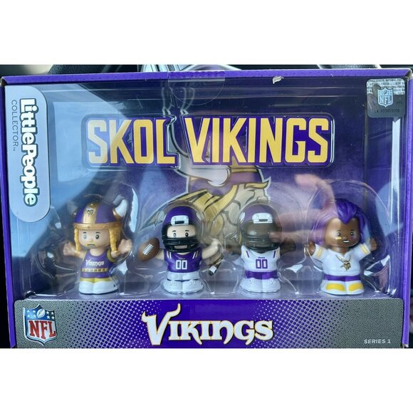 NEW Fisher-Price Little People Minnesota Vikings Four-Piece NFL Collector Set - Picture 2 of 3
